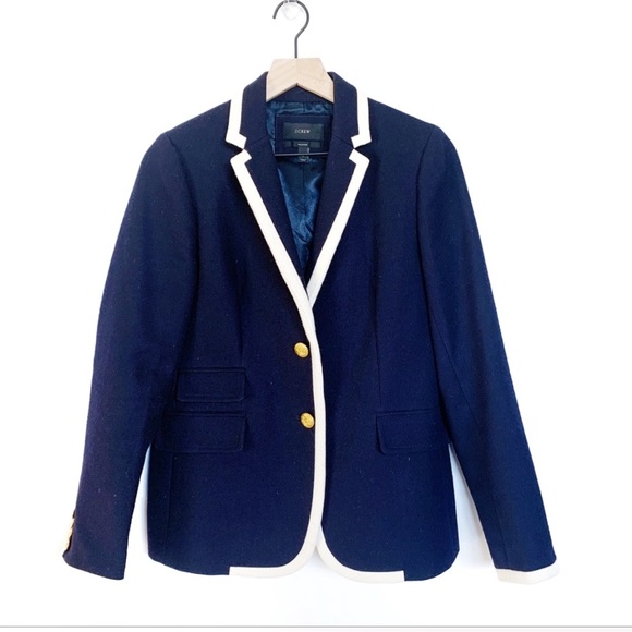 J. Crew Jackets & Blazers - J. Crew Navy Blue Nautical Tipped Hacking Jacket